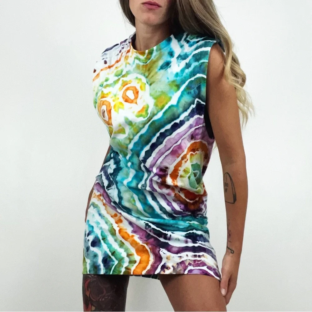 Hand-Dyed Sleeveless Jersey Dress | Size S - Picture 2 of 11